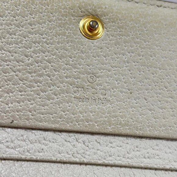 GUCCI Ophidia 523155 Cream Navy Red Leather - Bifold Wallet - Picture 5 of 5